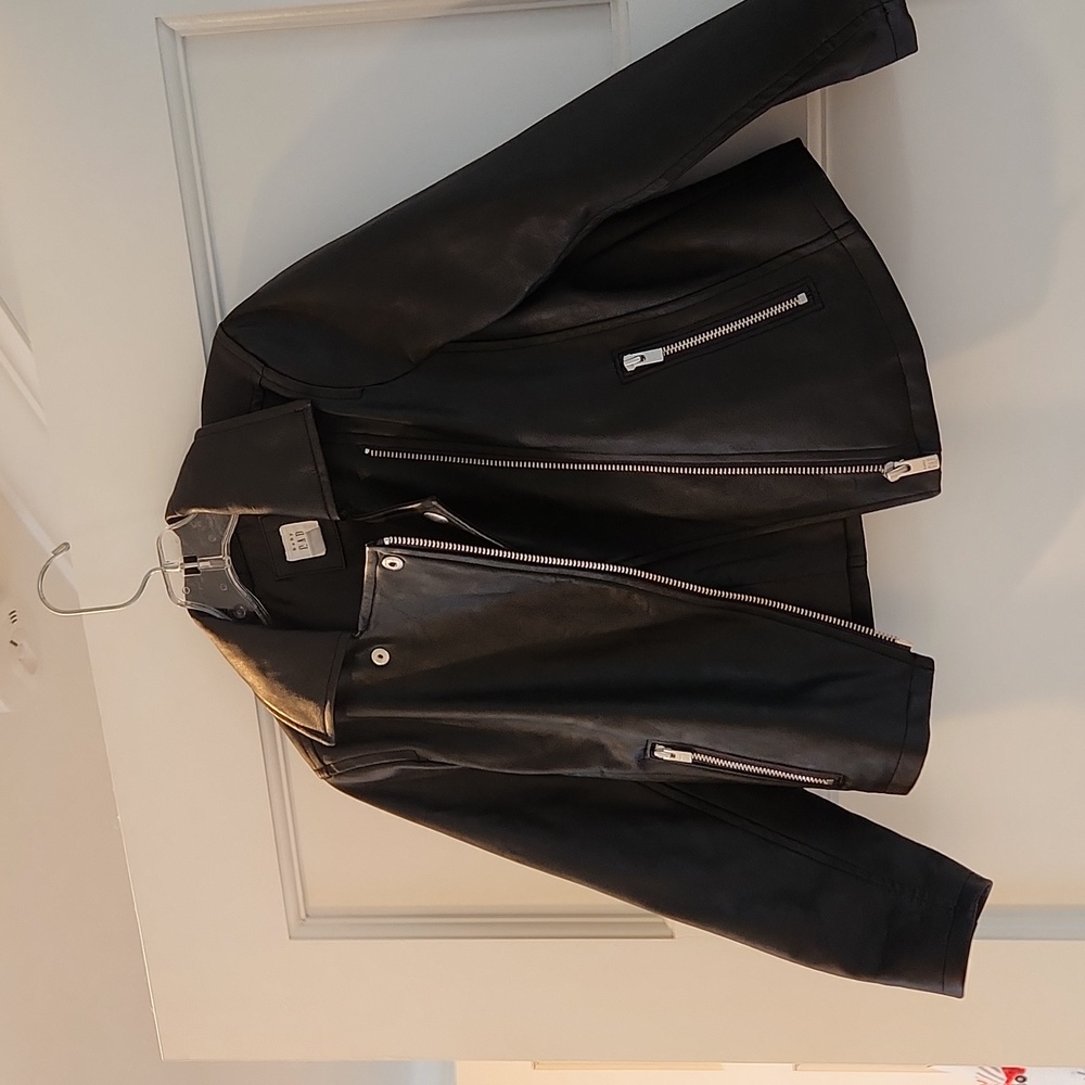 Gap faux biker leather jacket 5t
